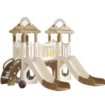 Mi primera Casaclub doble tobogan marron